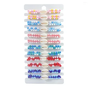 Bracelets de charme Summer praia praia shell racelete de moda de arroz de arroz de concha de concha artesanal tornozeleiras trançadas para homens jóias boho jóias