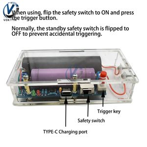 1000kV DC Högspänningsgenerator Boost Board Inverter Transformer High Voltage Package Module DIY Kit Type-C-gränssnitt