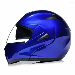 Мотоциклетные шлемы Blue Flip Up Biker износостойкие гоночные шлемы дышащий мотокросс.
