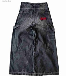Dżinsy męskie jnco workowane dżinsy nowe haftowane y2k haftowane w stylu dżinsy Hip Hop Goth Streetwear Men Harajuku Casual szerokie spodnie L49