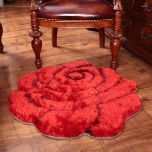 Dywany luksusowe dywan domowy Wysokiej jakości czerwony wzór róży wystrój ślubny do salonu w sypialni dywaniki zagęszcza dywan salonowy