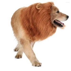 Köpek giyim kabarık aslan yele yumuşak sahte kürk kostüm evcil hayvan cadılar bayramı pervane için ayarlanabilir kafa çevresi ile