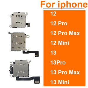 デュアルシングルSIMカードリーダーホルダートレイ用iPhone 12 13 Pro Max Mini Sim Card Slot Holder Connector Flex Cable交換部品