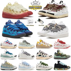 Classic Dress Shoes Lavines Curb Leather Sneakers Designer Womens Graffiti Sequined Ribbons Multicolor Patchwork Laces Mens Trainers Daily Outfit School Travel