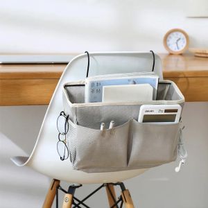 Bedside Hanging Pocket Canvas Storage Bag Bedroom Magazine Storage Pouch Diaper Holder SOFA TV Remote Control Magazine Organizer