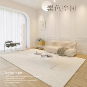 Tapetes de estilo japonês para sala de estar grande área macia colorido de cor sólida decoração de quarto simples tapete de vestiário grosso de carpete não deslizamento