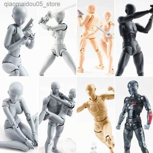 Action Toy Figures Högkvalitativ kropp Kun/Body Zen Posture Spela Gray Color Version Black Orange PVC Action Mönster Samlingsmodellleksak