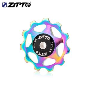 ZTTO MTB Rower Rower Tylne przerzutka dżokej stal stalowa łożyska koła pasowe 11T 13T Purple CNC Rower Guider Roller 4 mm 5 mm 6mm 6 mm