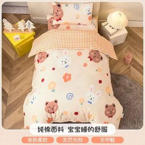 3pcs crib crib bed bed kit kit cartoon bed bedding st st st str leved cover plowcase bed cover divet include بدون حشو 240408