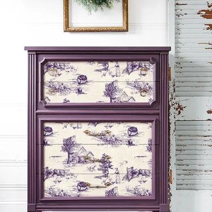 Window Stickers Purple Flower Creative Vintage Furniture Opaque Romance Aesthetic Pegatinas de Pared Decorative Films Ei50MT