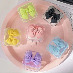 1Set Gradual Clear Data Line Cover Cute Bow Knot Charger Head Cover Cable Protector Case Plug USB Protector For iPhone 18/20W