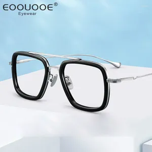 Sunglasses Frames Optical Prescription Eyeglasses Fashion Retro Pilot Double Bridge Glasses Celebrity Matching Pure Titanium Eyewear 7806