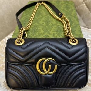 Designer Bag Marmont Women's Crossbody Bag Handbag Luxury Bag Metal Chain Luxury Handbag Classic Beautiful Shoulder Bag 3 Storlek Högkvalitativ bokstav Kvinnor plånbok