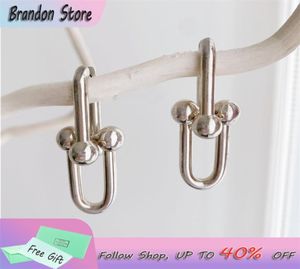 925 Sterling Silver Earrings High Quality Horseshoe Buckle For Ladies Valentine's Day Luxury Jewelry Gifts 2202117822015