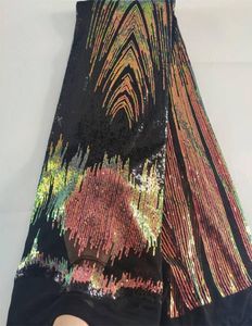 2021 Paillettenspitzen -Lace Fabric Mesh Black African Sticke Sequenz Nigerian Französische Party Neueste hochwertige Tüllschnüre Fabrics3840260