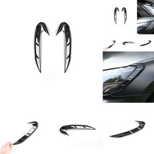 for Audi A3 8Y Sedan/hatchback 2020 2021 2PCS ABS Piano Black Headlight Side Sports Air Decoration Pieces Car Accessories