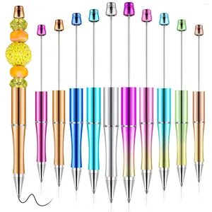 10Pcs Gradient Bead Gel Pen Plastic Ballpoint DIY Beadable