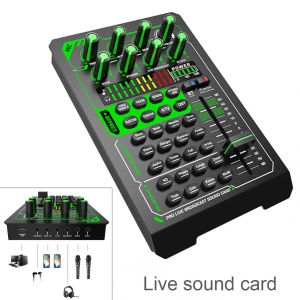 Connectors E1 Sound Card Live Mixer Sound Card Sound Effect Processor Microphone Accessories Live Audio Equipment för PC Smartphone Live