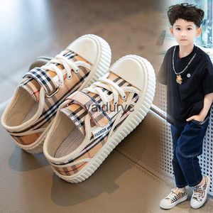 Sneakers Childrens Canvas Shoes 2023 Early Autumn New Boys Cloth Casual Board Girls Fashion Anti slip H240411