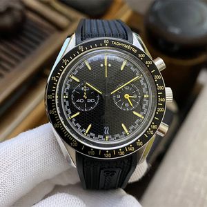 OMG Men's Watch Automatic Automatic Mechanical Watch عالية الجودة 42 مم مصمم جلدي من الفولاذ المقاوم للصدأ مراقبة العدسة الياقوت