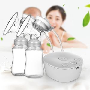 Breastpumps Electric Double Breast Pump Kit with 2 Milk Bottles Usb Powerful Breast Massager Baby Breastfeeding Milk Extractor
