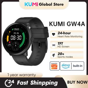 Смотреть kumi gw4a tft screen Smart Watch Более 20 спортивных режимов IP68 Водонепроницаемый монитор артериального давления IP68 для телефонов Alexa