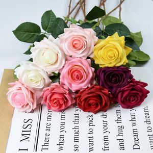 Flores decorativas de 50 cm de flor artificial pequena rosa várias cores com artesanato seco no dia dos namorados Decoração de casamento em casa