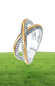 Uny Ring David Vintage Designer Mash Mashing Pierścienie Kobiety Wedding Walentynkowy pierścionek prezentowy Dwukolorowe poszyjne pierścienie 2106237709421