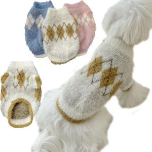 Ubrania dla psów ciepły sweter płaszcz zimowy pullover ubrania zwierząt domowych dla małych średnich psów szczeniąt Kitted Jumper Kurtka Yorkshire xs