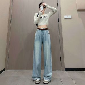 Design Dżinsy dżinsy Women 2024 Autumn New High Talies Lose and Stumming Floor Pants