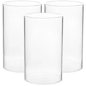 Mum Tutucular 3 Pc Dolu vazolar lamba kapağı masaüstü cam baca şeffaf tutucu rüzgar geçirmez koruyucular dekoratif