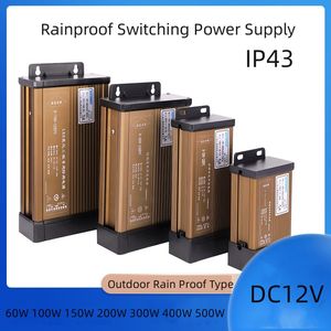 Rainproof Switching Power Supply IP43 DC12V 60W 100W 150W 200W 300W 400W 500W 220V led Strip Light Outdoor Transformer