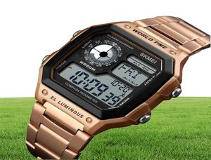 Skmei Sport Men Watch Compass Calorie Pedometer 5bar vattentäta klockor Rostfri rem Digital Watch Reloj Hombre 13821472333