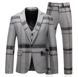 3 Stücke Terno Maskulino Slim Fit gute Qualität Striped Mens Suits Designer 2018 Plus Size 5XL2801711