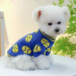 Hundkläder basketkläder baseball stickning tröja hundar kläder mode söta avslappnade varma valpar bichon höst vinter ropa perro