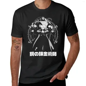 メンズポロスステート錬金術師（白い）Tシャツ夏のトップティープレーンメンズグラフィックTシャツが大きくて背が高い