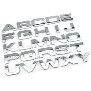 DIY 32mm de altura 3D Números de cartas famosas logotipos de carros com nomes emblemas de veículo Decalques cromados para Range Rover Overfinch Kahn Cars