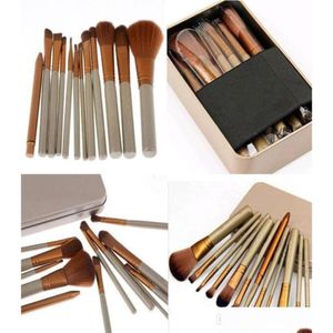 Makeup Brushes 12 PCS Cosmetic Facial Make Up Brush Tools Set Kit med Retail Box 3846 Drop Delivery Health Beauty Accessories Otjxa