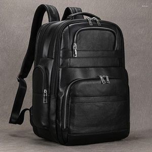 Backpack Nesitu Hochqualität großer Kapaicty Big A4 Black Top Grain Echtes Leder 14 '' 15,6 '' Laptop Frauen Männer Reisen Tasche M1823