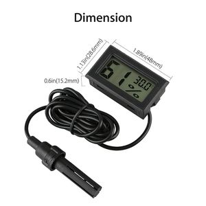 FY-12 LCD Digital Embedded Thermometer Car Water Bath Temperature Tester Detector 1M Temperature Sensor Kitchen Thermometer 2023