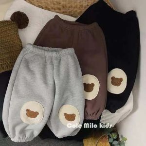 Pantolon kış peluş bebek pantolon ayı kalık pamuklu yürümeye başlayan çocuk kız pantolon sıcak kalınlaşmış gevşek rahat toddle pantolon yenidoğan kıyafetleri