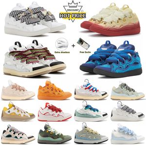 Neue Kleiderschuhe Lavines Bordstein Leder-Sneaker Designer Damen Vielseitiger blaugrüner Silever Racer Blau grau lila geschnürtes Sneakers Herren Trainer Größe 35-46