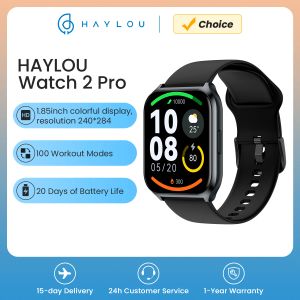 Saatler Haylou Watch 2 Pro (LS02 Pro) Akıllı Saat 1.85 '' HD Ekran SPO2 Kalp Hızı Monitörü 100 Egzersiz Modları Erkekler İçin Akıllı Saat