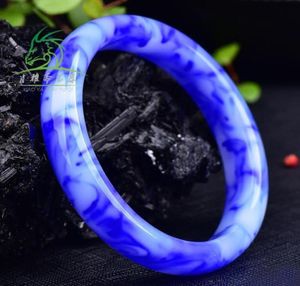 Xinjiang an Gobi Jade Bangle blue and White Porcelain Women039s Jewelry Flower Bracelet8470673