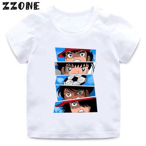 アニメのキャプテンツバサルプチフットボール選手プリントキッズTシャツ面白い女の子服ベイビーボーイTシャツ夏の子供トップ、OOO2309