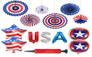 4. Juli Independence Day Luftballons Dekoration Set US Nationalday Celebration Party Arrangement Patriotische Partys dekorierter Ballon5538261