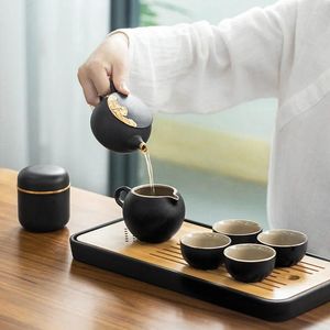 Teaware Sets Gift Chinese Style Personalized Porcelain Tea Pot Set Luxury Tableware Travel Drinkware Service Kitchen Accessories