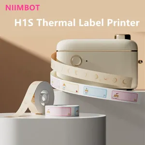 プリンターNiimbot H1S H1ミニポータブルサーマルプリンター連続ラベルペーパーDIYステッカーサイズ接着剤モバイルラベルメーカー印刷デバイス