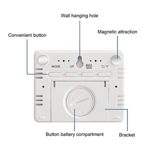 Kylskåp magnetisk väckarklocka stor skärm datum temperatur fuktighet multifunktionell LCD digitala skrivbordsbord väggklockor