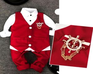 2019 new Child Vest Suit Fashion Kid wedding Summer suits for 3Parts Red and White181i9423655